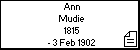 Ann Mudie
